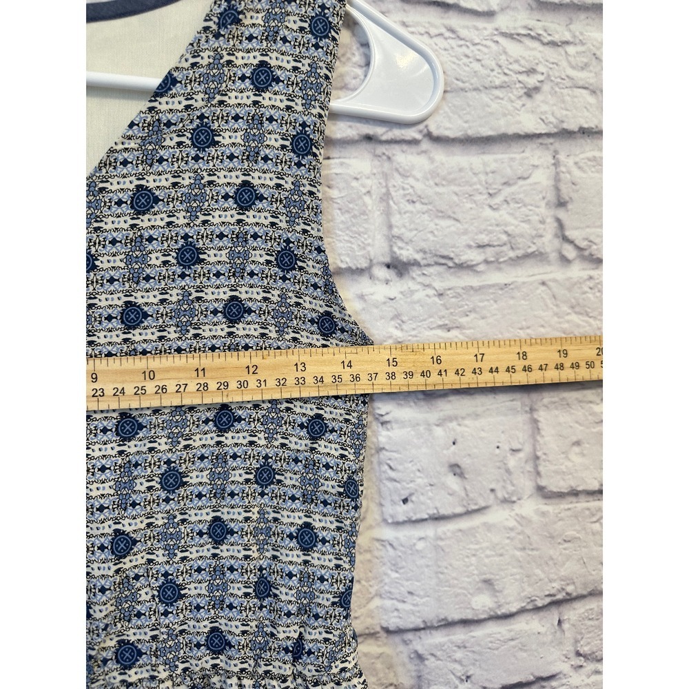 19 Cooper Blue and White Patterned Midi Dress - Picture 3 of 7